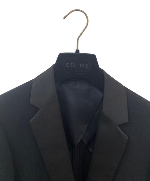 CELINE（セリーヌ）CELINE (セリーヌ) シルクカラー切替ジャケット ブラック サイズ:40の古着・服飾アイテム