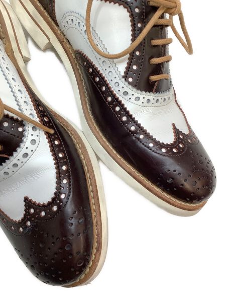 berwick（バーウィック）berwick (バーウィック) ウィングチップシューズ ホワイト×ブラウン サイズ: 2 1/2の古着・服飾アイテム