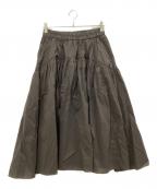IENAイエナ）の古着「ナイロンストレッチフレアスカート」｜ブラウン