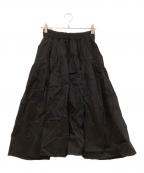 IENAイエナ）の古着「ナイロンストレッチフレアスカート」｜ブラック