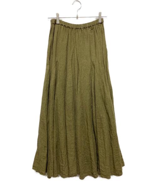 Maison de Vacances（メゾンドバカンス）Maison de Vacances (メゾンドバカンス) Flare Skirt リネン フレアスカート カーキ サイズ:FREEの古着・服飾アイテム
