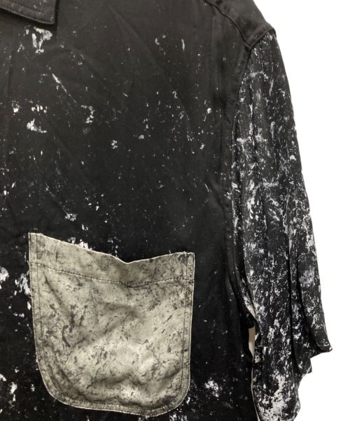 song for the mute（ソングフォーザミュート）song for the mute (ソングフォーザミュート) 21.1 NAIVE VISCOSE OVERSIZED SHIRT グレー×ブラック サイズ:44の古着・服飾アイテム