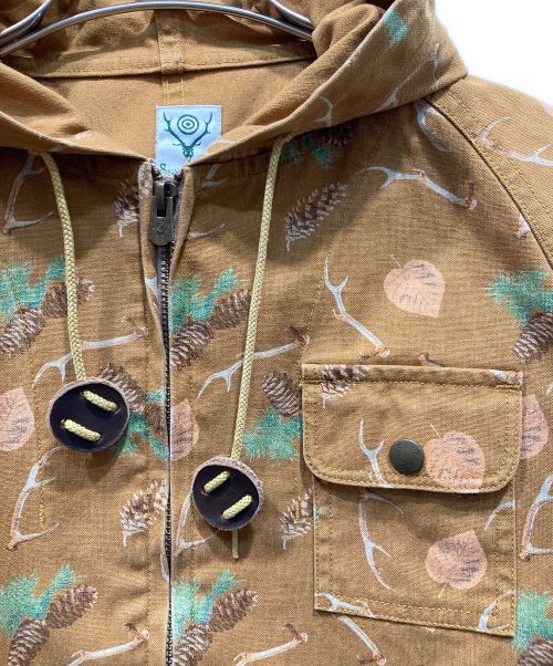 South2 West8（サウスツー ウエストエイト）south2 west8 (サウスツー ウエストエイト) Pinecone Print 4 Pocket Parka ブラウン サイズ:2の古着・服飾アイテム