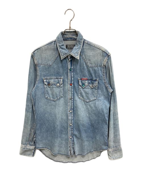 Hysteric Glamour（ヒステリックグラマー）Hysteric Glamour (ヒステリックグラマー) SUPER FUZZ刺繍 ウエスタンデニムシャツ インディゴ サイズ:Lの古着・服飾アイテム