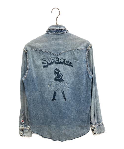 Hysteric Glamour（ヒステリックグラマー）Hysteric Glamour (ヒステリックグラマー) SUPER FUZZ刺繍 ウエスタンデニムシャツ インディゴ サイズ:Lの古着・服飾アイテム