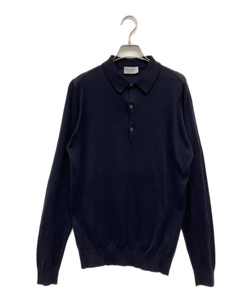 JOHN SMEDLEY（ジョンスメドレー）JOHN SMEDLEY (ジョンスメドレー) コットンニットポロシャツ ネイビー サイズ:Mの古着・服飾アイテム