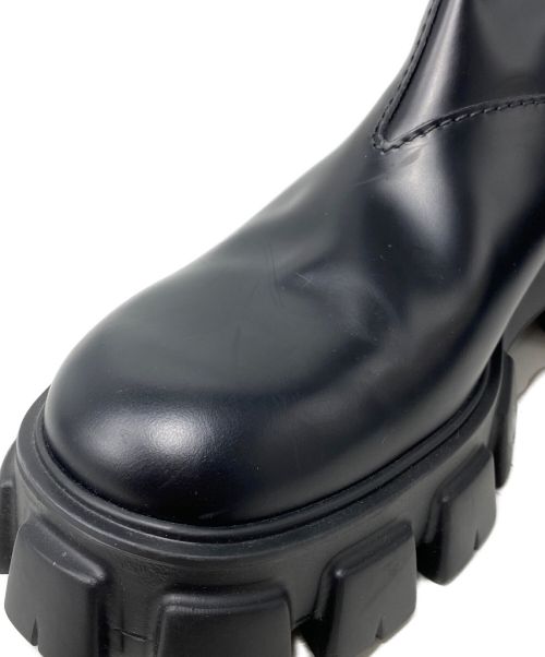 PRADA（プラダ）PRADA (プラダ) ブラッシュドレザー チェルシーブーツ ブラック サイズ:10の古着・服飾アイテム