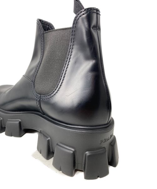 PRADA（プラダ）PRADA (プラダ) ブラッシュドレザー チェルシーブーツ ブラック サイズ:10の古着・服飾アイテム
