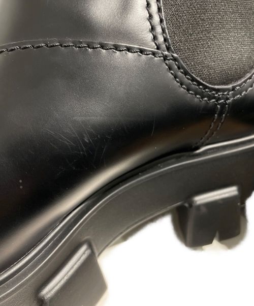 PRADA（プラダ）PRADA (プラダ) ブラッシュドレザー チェルシーブーツ ブラック サイズ:10の古着・服飾アイテム