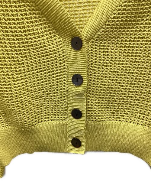 Spick and Span（スピックアンドスパン）Spick and Span (スピックアンドスパン) 透かしメッシュ柄ショートカーディガン イエロー サイズ:FREEの古着・服飾アイテム