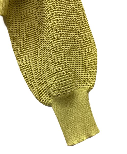 Spick and Span（スピックアンドスパン）Spick and Span (スピックアンドスパン) 透かしメッシュ柄ショートカーディガン イエロー サイズ:FREEの古着・服飾アイテム