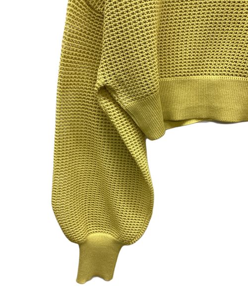 Spick and Span（スピックアンドスパン）Spick and Span (スピックアンドスパン) 透かしメッシュ柄ショートカーディガン イエロー サイズ:FREEの古着・服飾アイテム