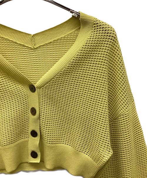Spick and Span（スピックアンドスパン）Spick and Span (スピックアンドスパン) 透かしメッシュ柄ショートカーディガン イエロー サイズ:FREEの古着・服飾アイテム