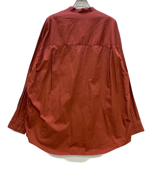 Graphpaper（グラフペーパー）Graphpaper (グラフペーパー) Broad L/S Oversized Band Collar Shirt ブラウン サイズ:Fの古着・服飾アイテム