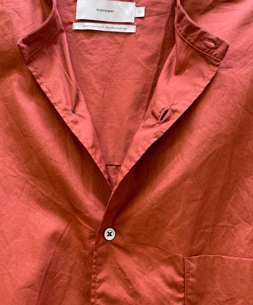 Graphpaper（グラフペーパー）Graphpaper (グラフペーパー) Broad L/S Oversized Band Collar Shirt ブラウン サイズ:Fの古着・服飾アイテム
