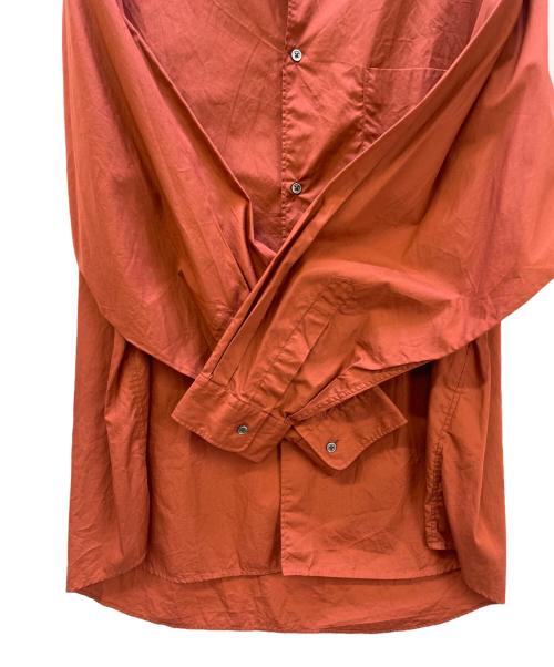 Graphpaper（グラフペーパー）Graphpaper (グラフペーパー) Broad L/S Oversized Band Collar Shirt ブラウン サイズ:Fの古着・服飾アイテム