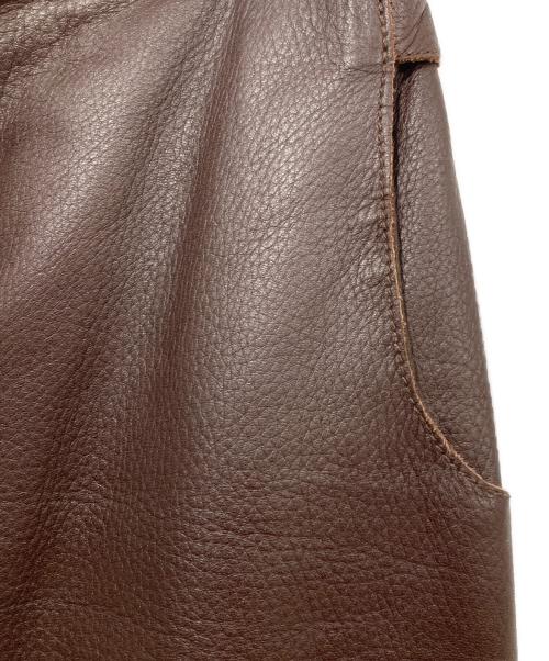 BOTTEGA VENETA（ボッテガベネタ）BOTTEGA VENETA (ボッテガベネタ) レザータイトスカート ブラウン サイズ:40の古着・服飾アイテム