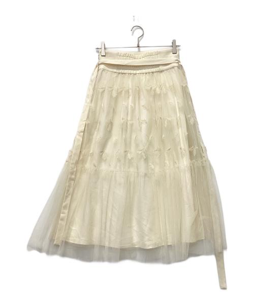 JILL STUART（ジルスチュアート）JILL STUART (ジルスチュアート) フェザーシャワースカート アイボリーの古着・服飾アイテム