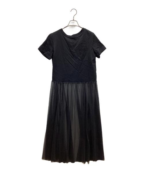 BLUE LABEL CRESTBRIDGE（ブルーレーベルクレストブリッジ）BLUE LABEL CRESTBRIDGE (ブルーレーベルクレストブリッジ) ドッキングワンピース ブラック×レッド サイズ:38の古着・服飾アイテム