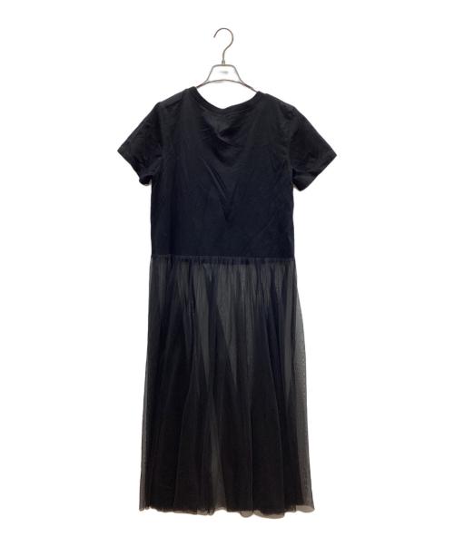 BLUE LABEL CRESTBRIDGE（ブルーレーベルクレストブリッジ）BLUE LABEL CRESTBRIDGE (ブルーレーベルクレストブリッジ) ドッキングワンピース ブラック×レッド サイズ:38の古着・服飾アイテム