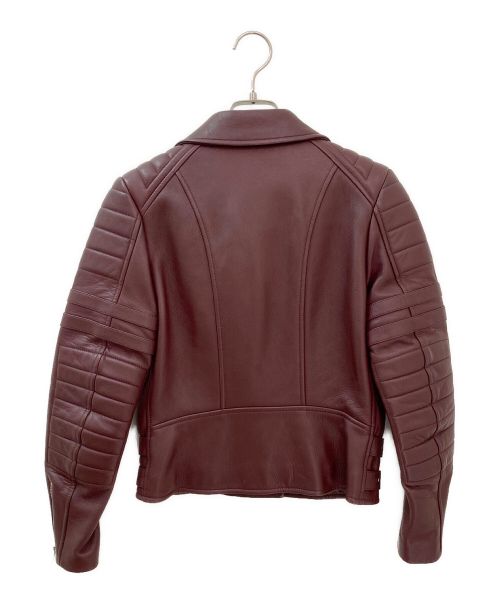 CELINE（セリーヌ）CELINE (セリーヌ) ダブルライダースジャケット ボルドー サイズ:36の古着・服飾アイテム