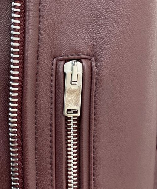 CELINE（セリーヌ）CELINE (セリーヌ) ダブルライダースジャケット ボルドー サイズ:36の古着・服飾アイテム