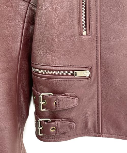 CELINE（セリーヌ）CELINE (セリーヌ) ダブルライダースジャケット ボルドー サイズ:36の古着・服飾アイテム