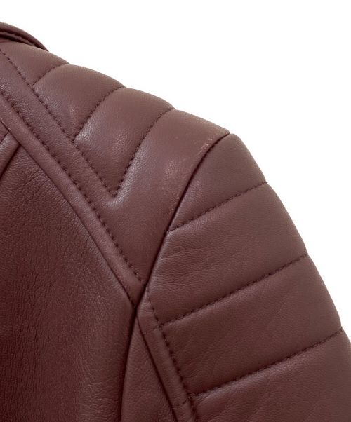 CELINE（セリーヌ）CELINE (セリーヌ) ダブルライダースジャケット ボルドー サイズ:36の古着・服飾アイテム