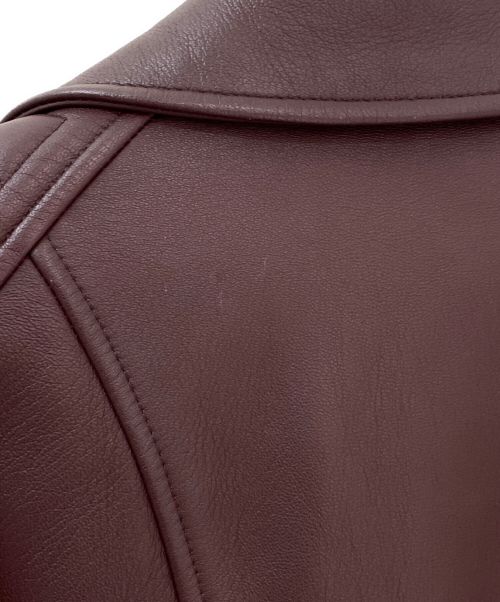 CELINE（セリーヌ）CELINE (セリーヌ) ダブルライダースジャケット ボルドー サイズ:36の古着・服飾アイテム