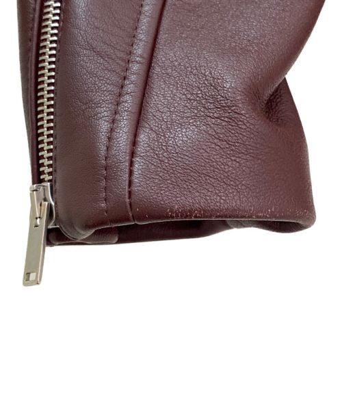 CELINE（セリーヌ）CELINE (セリーヌ) ダブルライダースジャケット ボルドー サイズ:36の古着・服飾アイテム