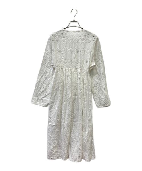 TOMORROW LAND（トゥモローランド）TOMORROW LAND (トゥモローランド) FIL コットンカットワークレース カシュクールワンピース ホワイト サイズ:F 未使用品の古着・服飾アイテム