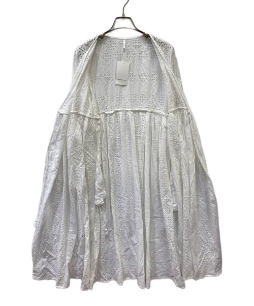 TOMORROW LAND（トゥモローランド）TOMORROW LAND (トゥモローランド) FIL コットンカットワークレース カシュクールワンピース ホワイト サイズ:F 未使用品の古着・服飾アイテム