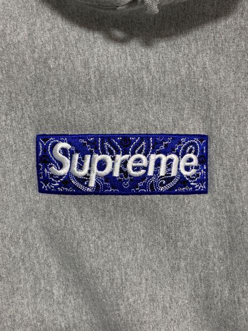 SUPREME（シュプリーム）SUPREME (シュプリーム) Bandana Box Logo Hooded Sweatshirt グレー サイズ:Lの古着・服飾アイテム