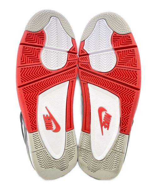 NIKE（ナイキ）NIKE (ナイキ) AIR JORDAN 4 RETRO WHITE/BLACK-TECH GREY-FIRE RED サイズ:30.0cm ( US 12 ) 未使用品の古着・服飾アイテム