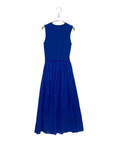 BALLSEY（ボールジィ）BALLSEY (ボールジィ) マテリアルコンビ Vネックマキシワンピース ブルー サイズ:36の古着・服飾アイテム