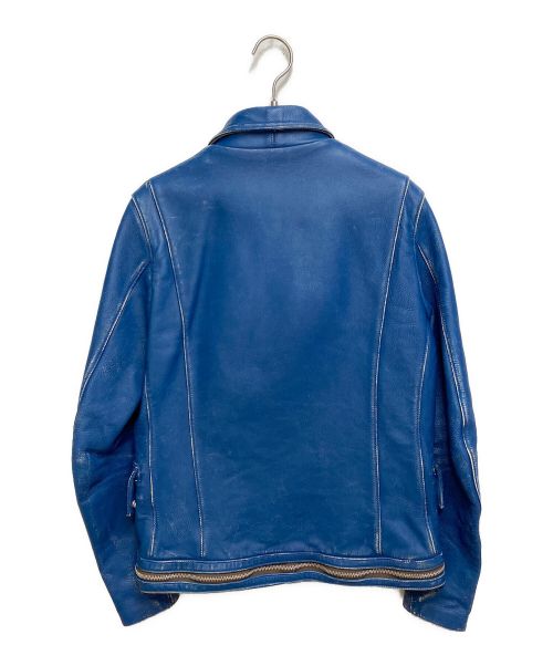 UNDERCOVER（アンダーカバー）UNDERCOVER (アンダーカバー) 14SS distressed effect Bikers Blouson/ヴィンテージ加工ライダースジャケット/Archive ブルー サイズ:2の古着・服飾アイテム