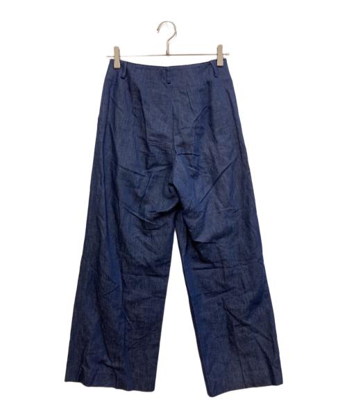 TOMORROW LAND collection（トゥモローランドコレクション）TOMORROW LAND collection (トゥモローランドコレクション) コットンリネンデニム ハイウエストワイドパンツ ブルー サイズ:34の古着・服飾アイテム
