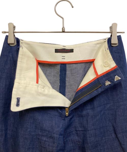 TOMORROW LAND collection（トゥモローランドコレクション）TOMORROW LAND collection (トゥモローランドコレクション) コットンリネンデニム ハイウエストワイドパンツ ブルー サイズ:34の古着・服飾アイテム