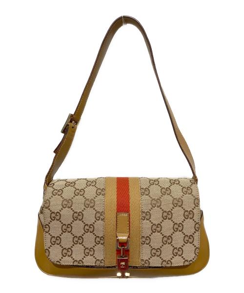GUCCI（グッチ）GUCCI (グッチ) GGキャンバスワンショルダーバッグ ブラウンの古着・服飾アイテム
