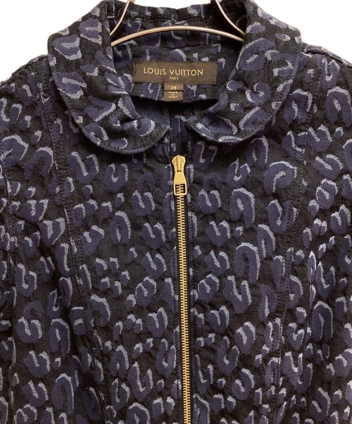 LOUIS VUITTON（ルイ ヴィトン）LOUIS VUITTON (ルイ ヴィトン) レオパードジャガードデニムワンピース インディゴ サイズ:38の古着・服飾アイテム