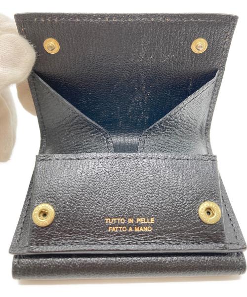 l'arcobaleno（ラルコバレーノ）l'arcobaleno (ラルコバレーノ) レザー 3つ折り ミニウォレット ブラックの古着・服飾アイテム