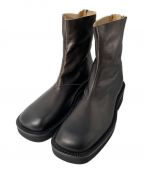 MM6 Maison Margielaエムエムシックスメゾンマルジェラ）の古着「SQUARE TOE ANKLE BOOT」｜ブラック