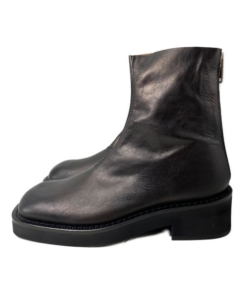 MM6 Maison Margiela（エムエムシックスメゾンマルジェラ）MM6 Maison Margiela (エムエムシックス メゾンマルジェラ) SQUARE TOE ANKLE BOOT ブラック サイズ:431/2の古着・服飾アイテム