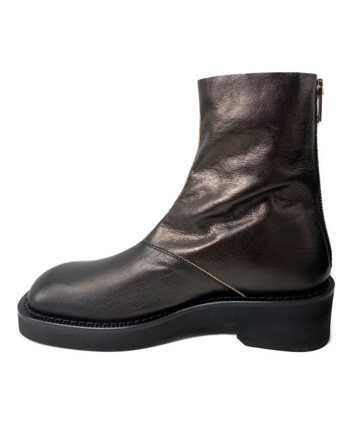 MM6 Maison Margiela（エムエムシックスメゾンマルジェラ）MM6 Maison Margiela (エムエムシックス メゾンマルジェラ) SQUARE TOE ANKLE BOOT ブラック サイズ:431/2の古着・服飾アイテム