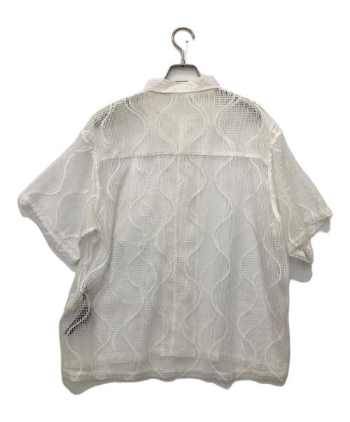 UNUSED（アンユーズド）UNUSED (アンユーズド) Short-sleeve open collar gourd pattern mesh shirt ホワイトの古着・服飾アイテム