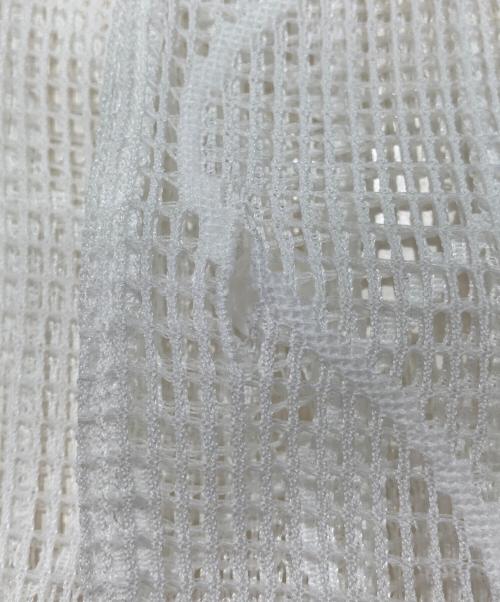 UNUSED（アンユーズド）UNUSED (アンユーズド) Short-sleeve open collar gourd pattern mesh shirt ホワイトの古着・服飾アイテム