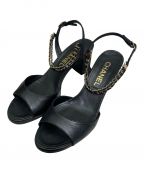 CHANELシャネル）の古着「Ankle strap coco mark sandal」｜ブラック