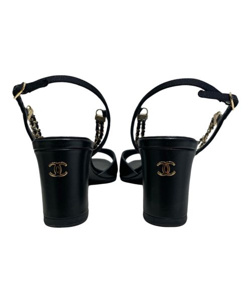 CHANEL（シャネル）CHANEL (シャネル) Ankle strap coco mark sandal ブラック サイズ:35の古着・服飾アイテム