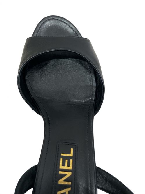CHANEL（シャネル）CHANEL (シャネル) Ankle strap coco mark sandal ブラック サイズ:35の古着・服飾アイテム