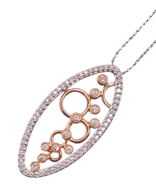 NO BRAND JEWELRY（ノーブランドジュエリー）NO BRAND JEWELRY (ノーブランドジュエリー) オーバル 11P ダイヤ ネックレス サイズ:-の古着・服飾アイテム